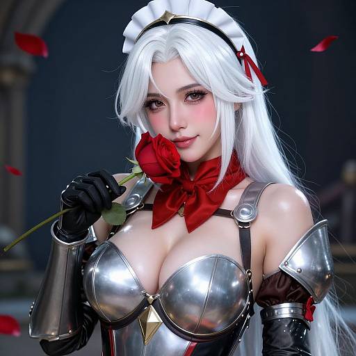 Photorealistic Armored Woman Portrait