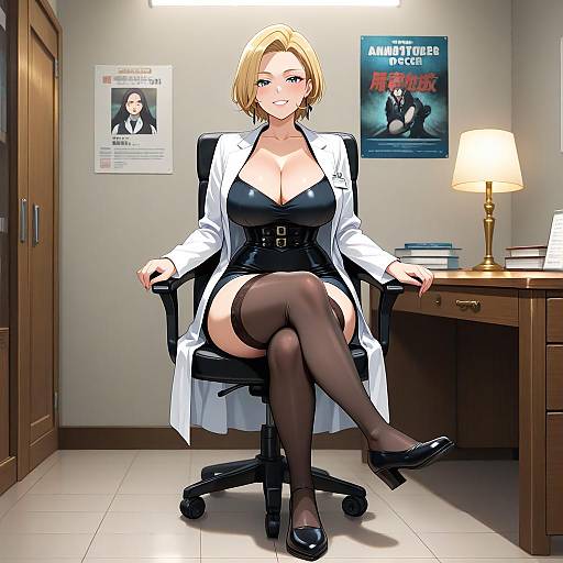 Mature Anime Woman in Doctor's Office