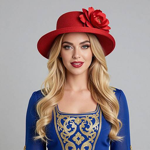 Elegant Woman in Blue Dress