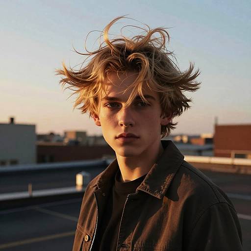 Dynamic Strawberry Blonde Boy Portrait