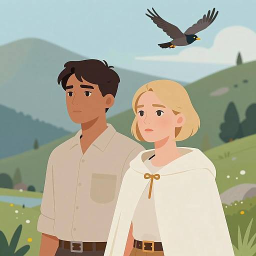 Mountainous Landscape with Two Figures