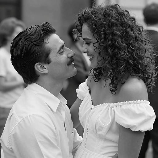 Romantic Black and White Couple Portrait