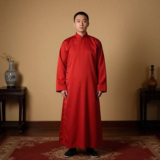 Man in Traditional Red Robe