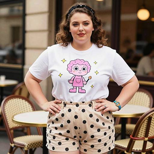 Lanky Woman at 1930s Paris Café