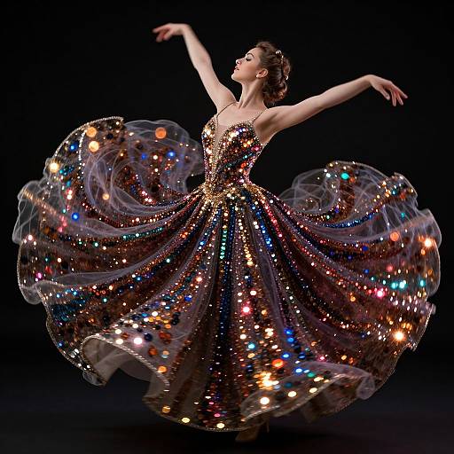 Glowing Sequined Gala Gown Dance
