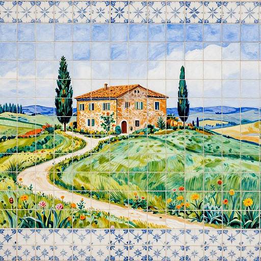 Tuscany Landscape Tile Mural