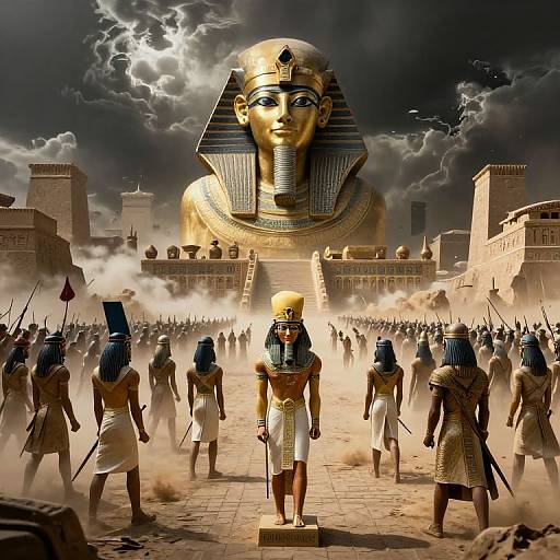 Futuristic War on Ancient Egyptian Relic