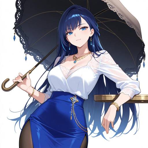 Elegant Woman in Chic Attire Elegant Woman in Chic Attire