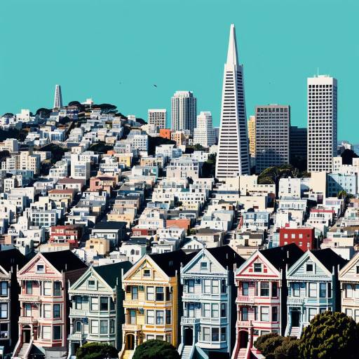 San Francisco Painted Ladies and Downtown Skyline