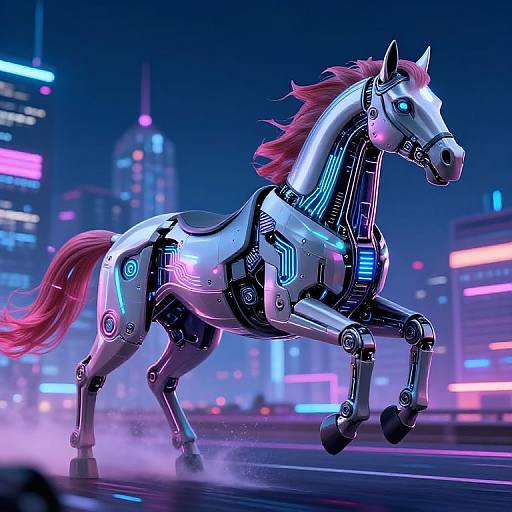Futuristic AI Mechanical Horse