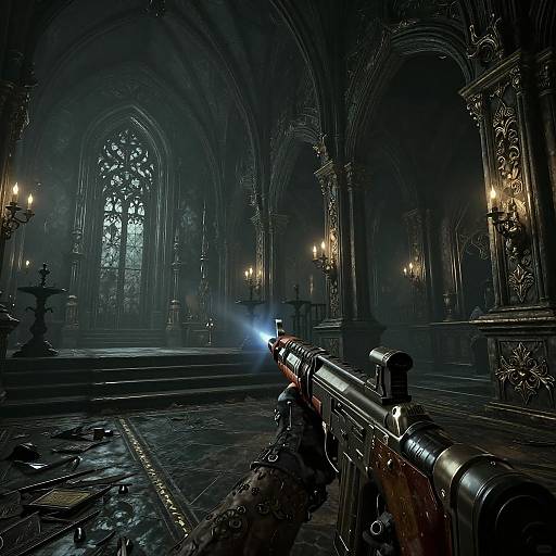 Gothic Photorealistic FPS Epic Scene