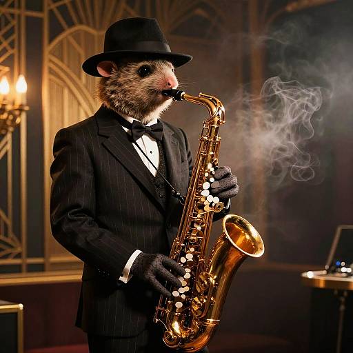 Elegant 1920s Jazz Rat Musician