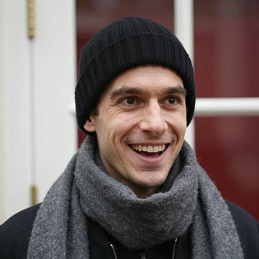 Smiling Man in Winter Clothing