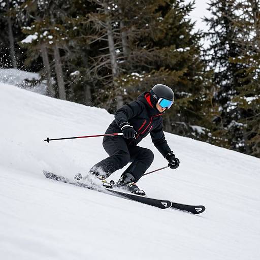 Skier Carving Through Fresh Powder