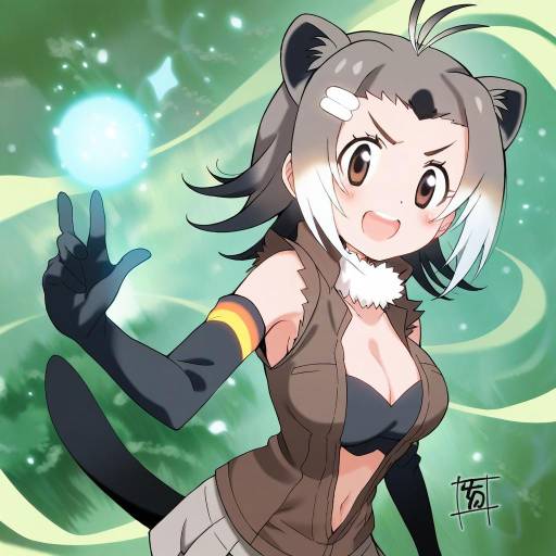 Illustration of American beaver (kemono friends), kemono friends in the style of Yamasaki wataru
