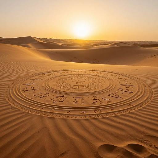 Golden Desert with Ancient Sand Circles