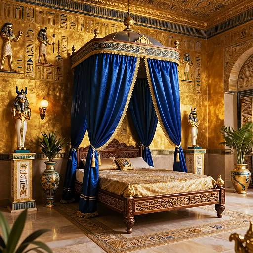 Opulent Egyptian Palace Bedroom
