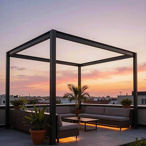 Modern Rooftop Terrace with Ombrière