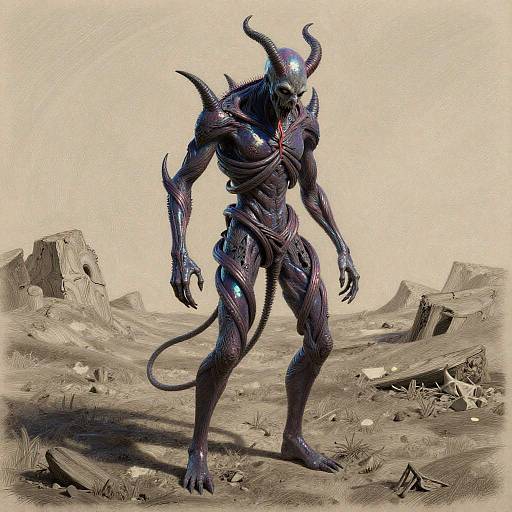 3D Pencil Drawing of Twisted Harbinger