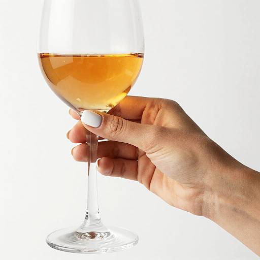 Close-Up Hand Holding Wine Glass