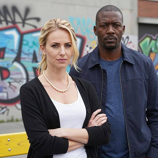 Serious Diverse Adults Standing Outdoors