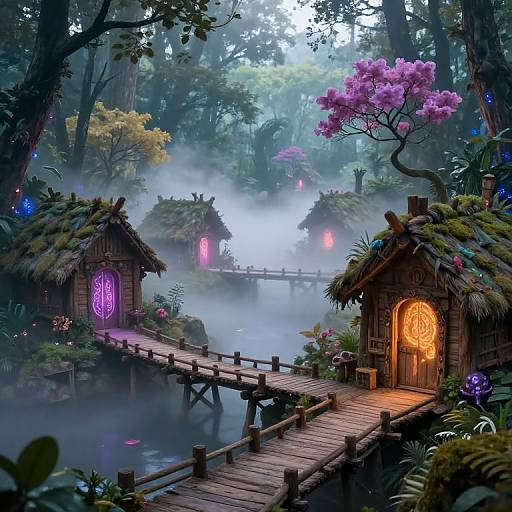 Enchanted Misty Fantasy Village