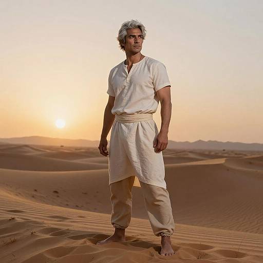 Cinematic Sunset Portrait of Athletic Man