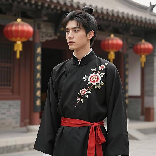 Young Man in Traditional Chinese Attire