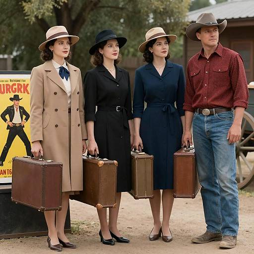 Vintage Outdoor Gathering with Suitcases