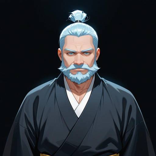 Mature Man in Traditional Japanese Attire Mature Man in Traditional Japanese Attire