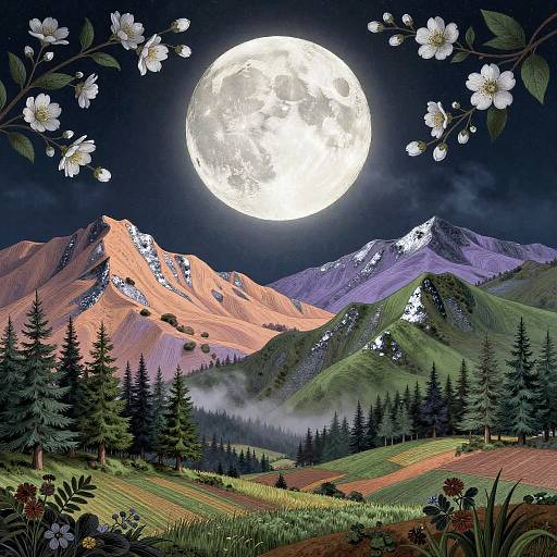 Dreamy Vintage Botanical Nocturne