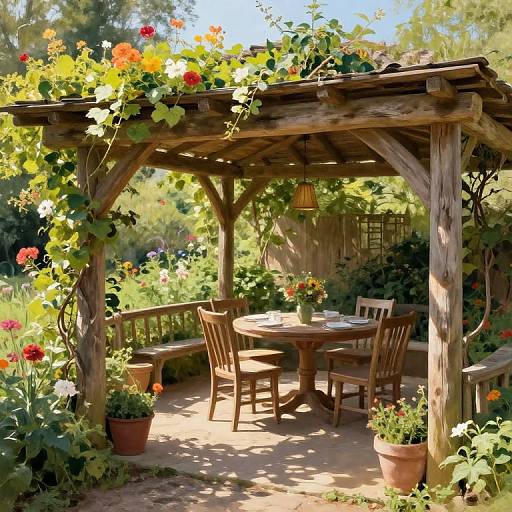 Rustic Garden Dining Shelter