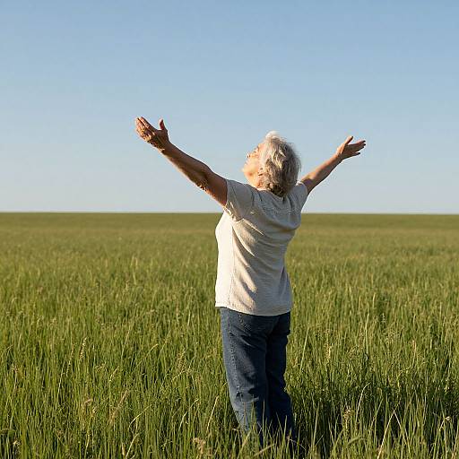 Senior Woman Embracing Nature's Freedom