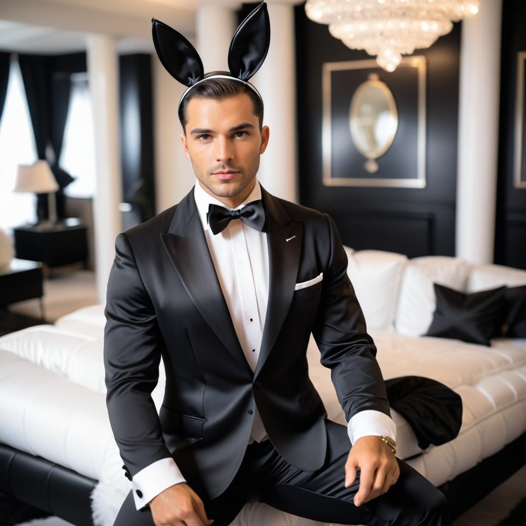 Dapper Gentleman in Playboy Bunny Costume