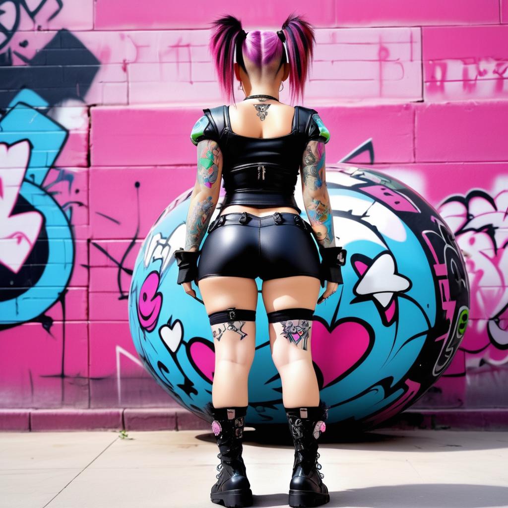 Futuristic Graffiti Character with Attitude