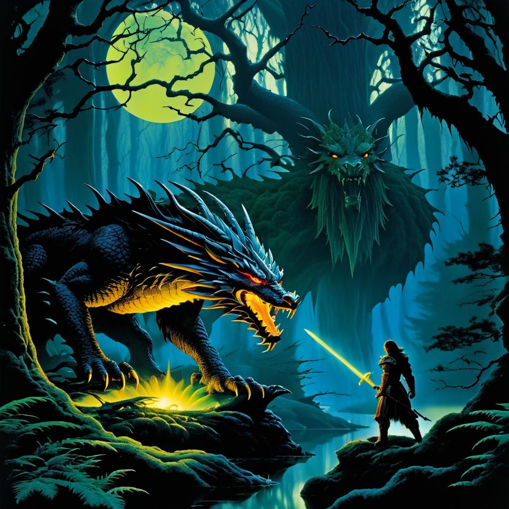 Epic Dragon Slayer in Enchanted Forest