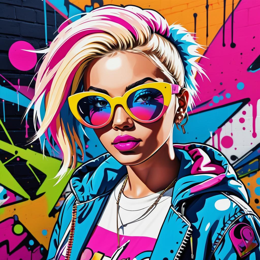 Vibrant Graffiti Art of a Bold Character