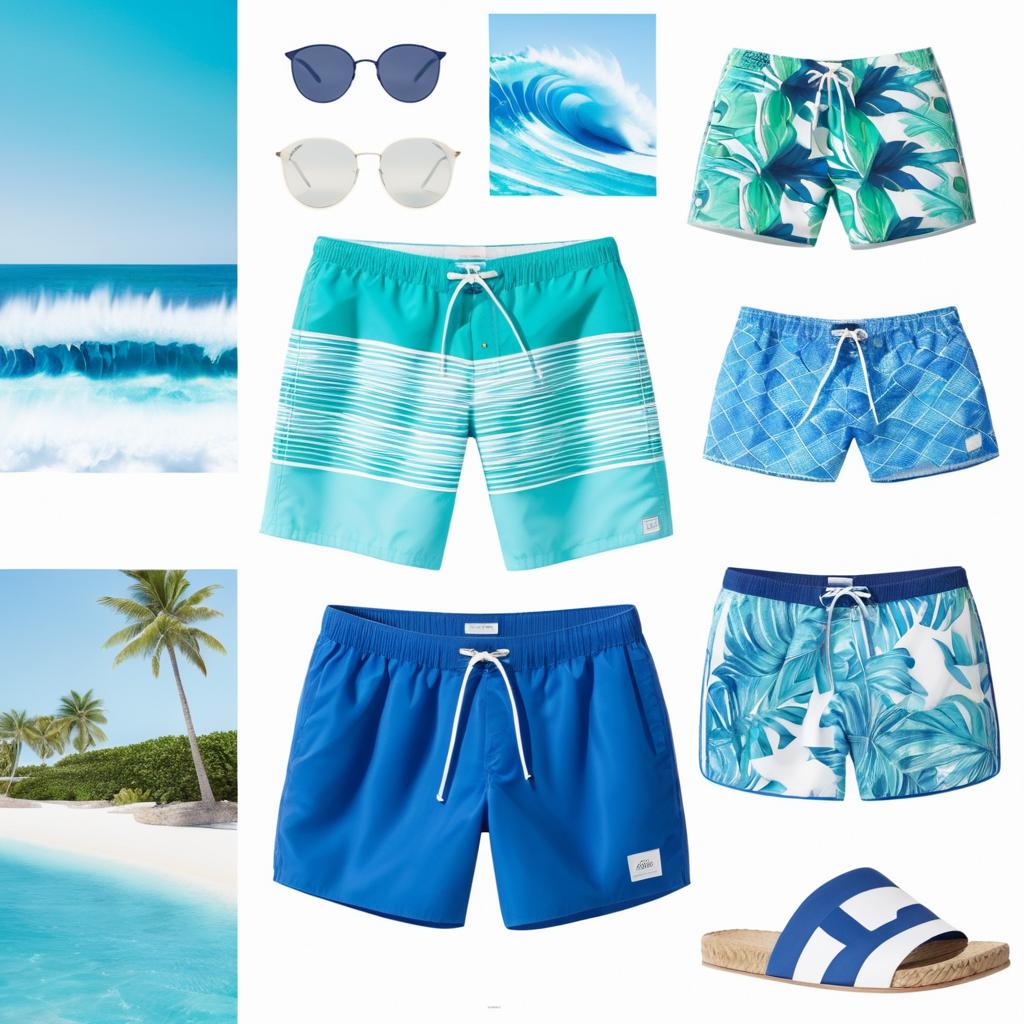 Summer Swim Trunks Moodboard Inspiration