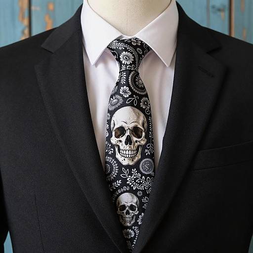 Mannequin in Stylish Skull-Themed Attire