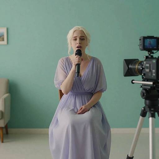 Interstellar Woman in Lavender Dress