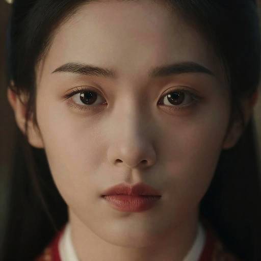 Intense Close-Up of a Young Woman's Face