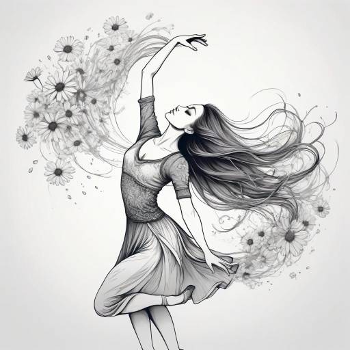 Fluid Dance Art with Daisies and Grace