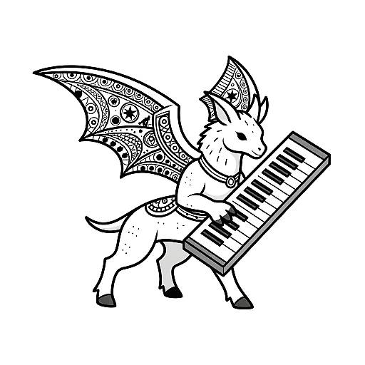 Armadillo Synth Logo Line Art