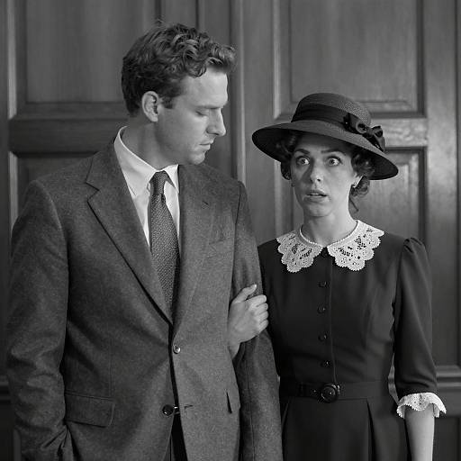 Black and White Vintage Couple Portrait