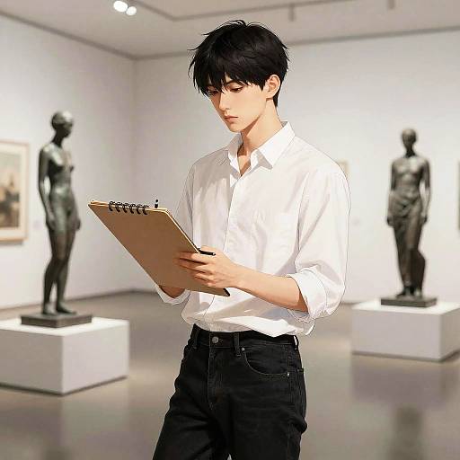 Manga Art Student in Gallery