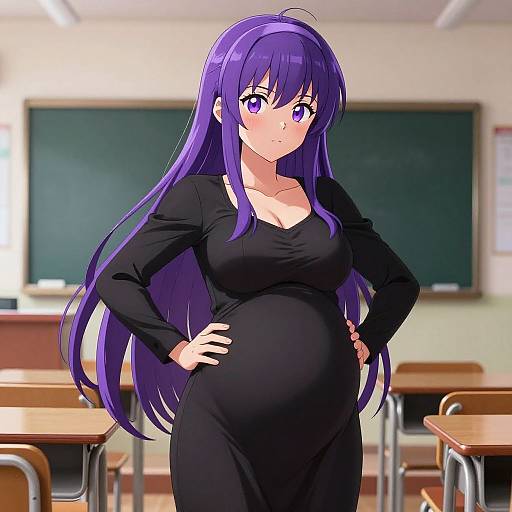 Highly Detailed Anime Lewd Classroom Scene