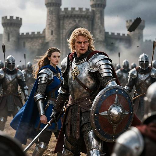 Epic Fantasy Battle with Heroes and Chaos