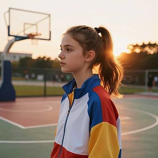 Vivid Hair Teen in Sporty Jacket