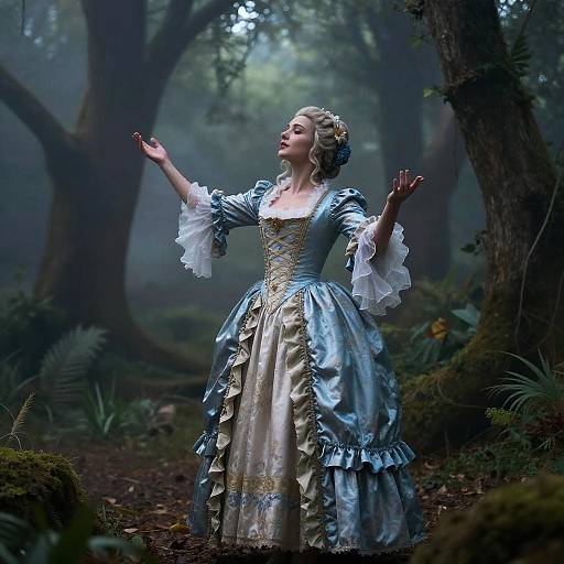Ethereal Baroque Opera Singer in Forest