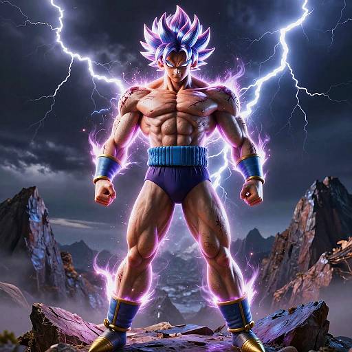 Realistic Broly Warrior on Mountain Peak